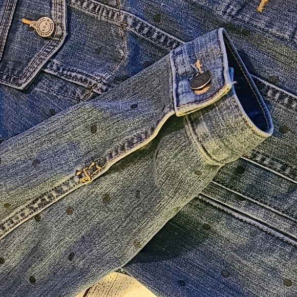 GENTLY WORN Loft Polka Dot Denim Jacket - Picture 2 of 4